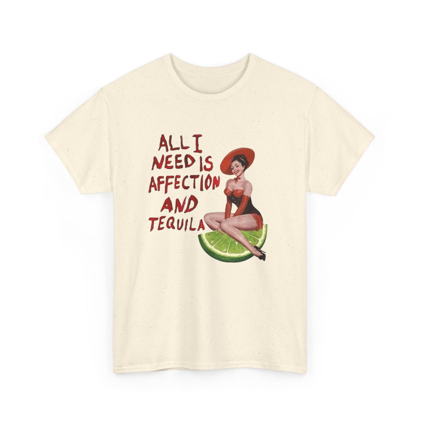 Tequila And Affection Graphic T-Shirt Women's Heavy Comfy Cotton Tee