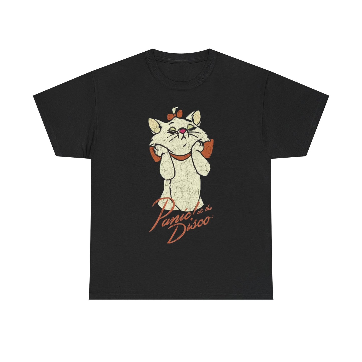 Panic at the disco T-shirt vintage cat kitten graphic art punk Heavy Cotton Tee