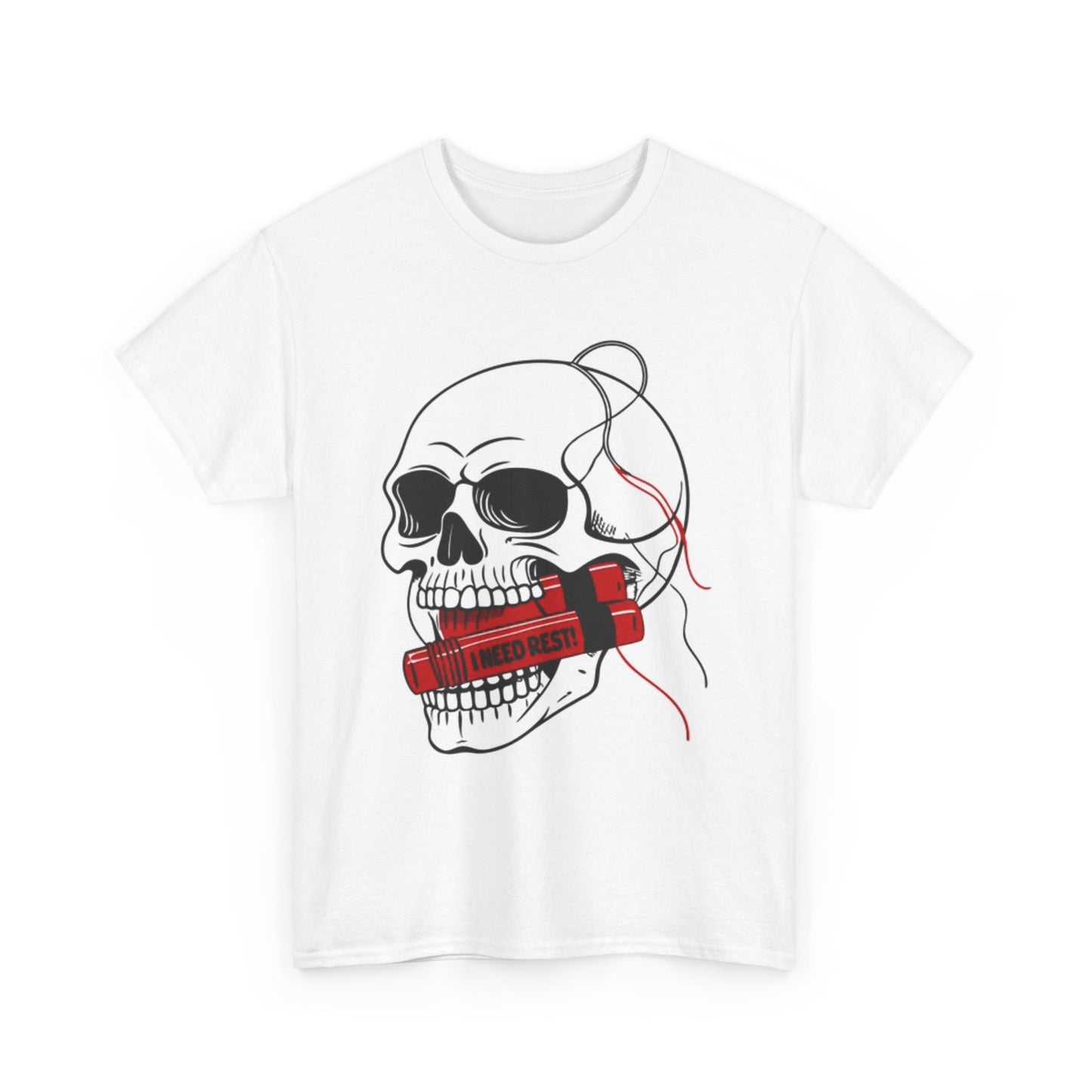I Need Rest T Shirt Funny Graphic Skeleton TNT Jokes Unisex Heavy Cotton Tee
