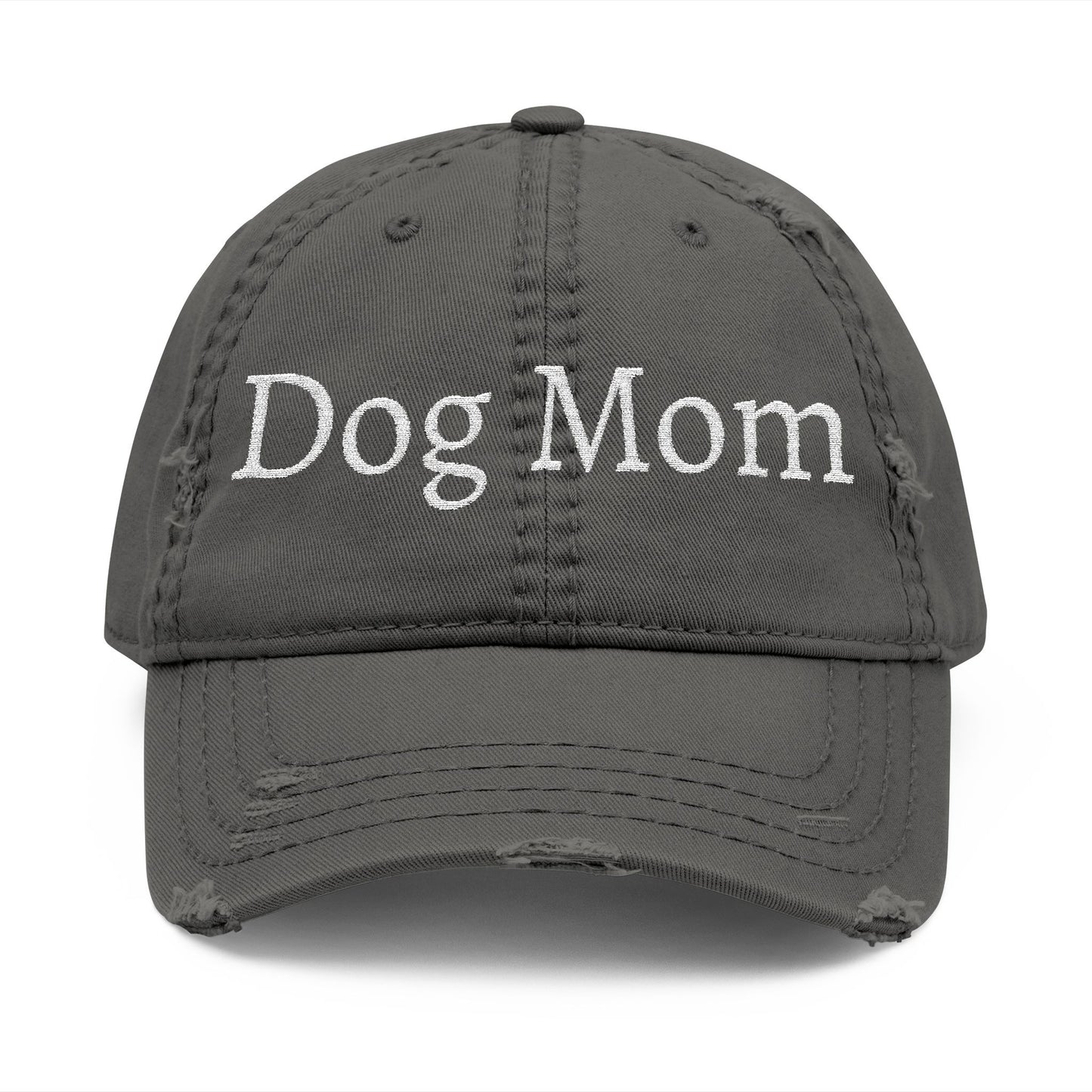 Embroidered Dog Mom Distressed Hat, Animal Lover Gift, Dad Cap, Pet Parent
