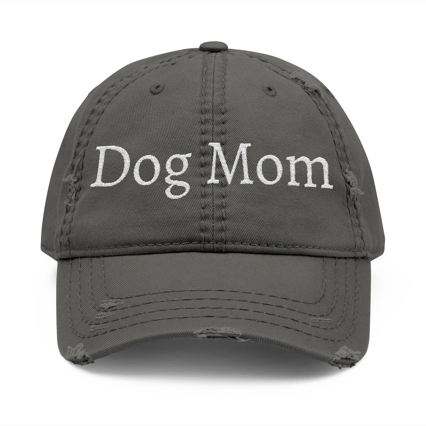 Embroidered Dog Mom Distressed Hat, Animal Lover Gift, Dad Cap, Pet Parent
