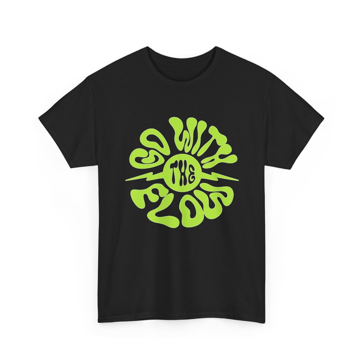 Go With The Flow Graphic T Shirt Unisex Heavy Tee NEW