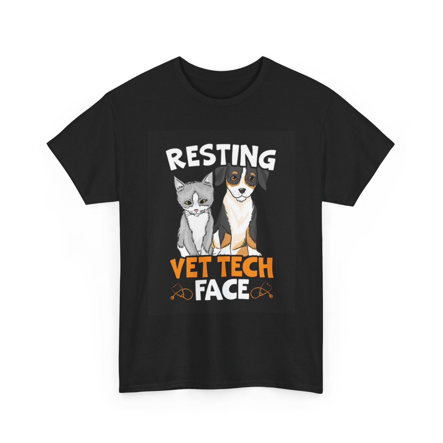 Funny Vet Tech Graphic T Shirt Animal Lover Cat Dogs Unisex Heavy Cotton Tee