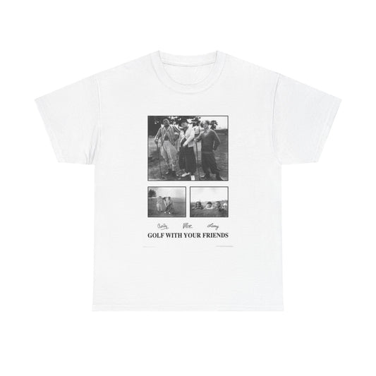 Three Stooges Golfing Graphic T Shirt Vintage Unisex Heavy Cotton Tee