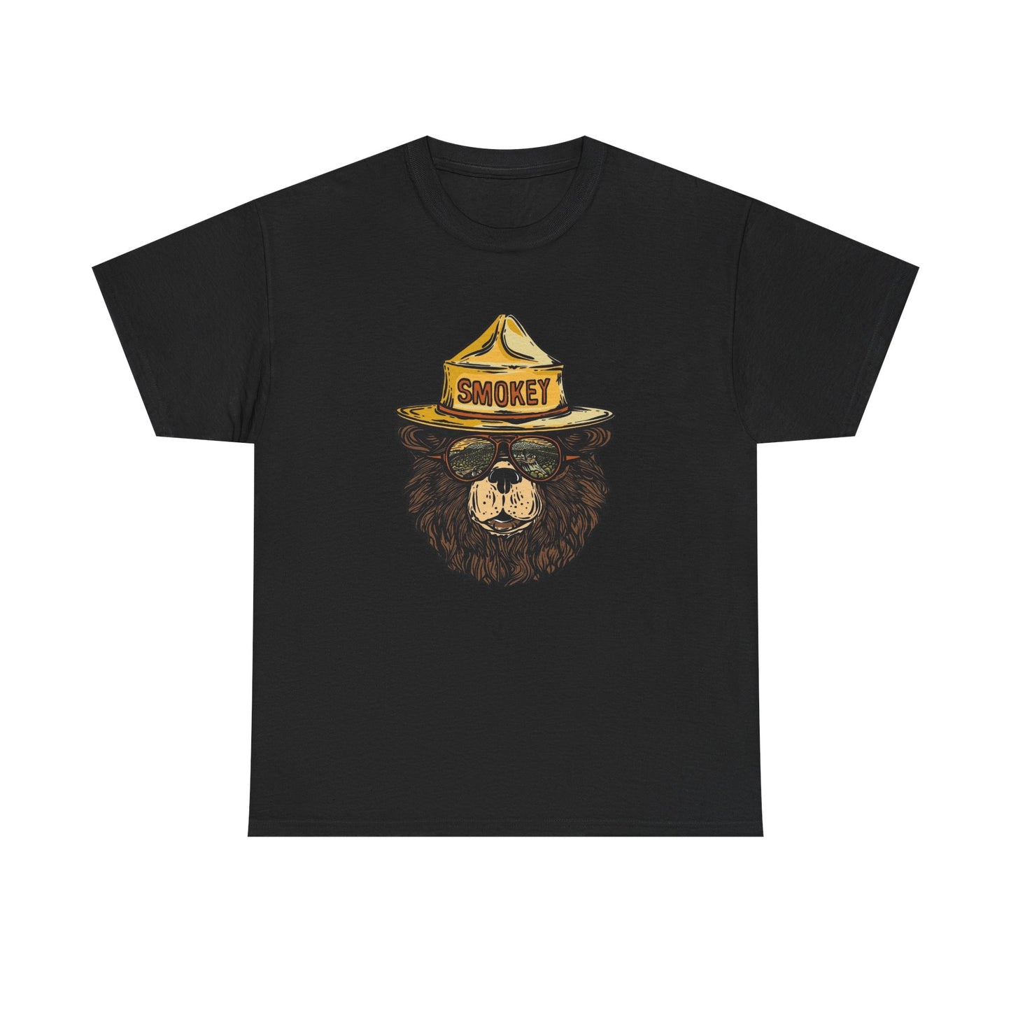 Smokey The Bear Outdoors Retro Graphic T Shirt Unisex Heavy Cotton Tee