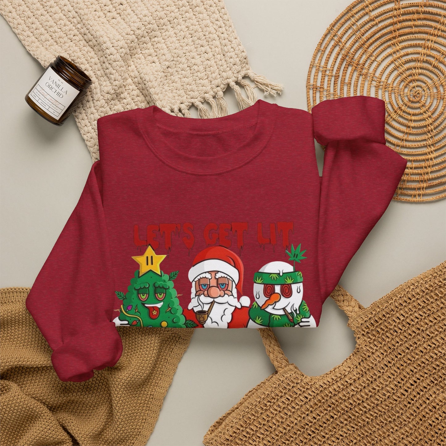 Lets Get Lit Santa Christmas Sweater NEW Unisex Heavy Blend™ Crewneck Sweatshirt