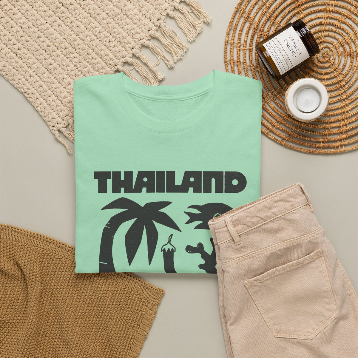 Thailand Travel Icons T-Shirt Men's Graphic Tee