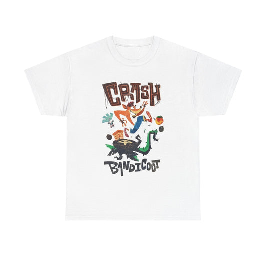 Crash Bandicoot Tshirt Playstation Retro Graphic Gaming Xbox Unisex Heavy Cotton