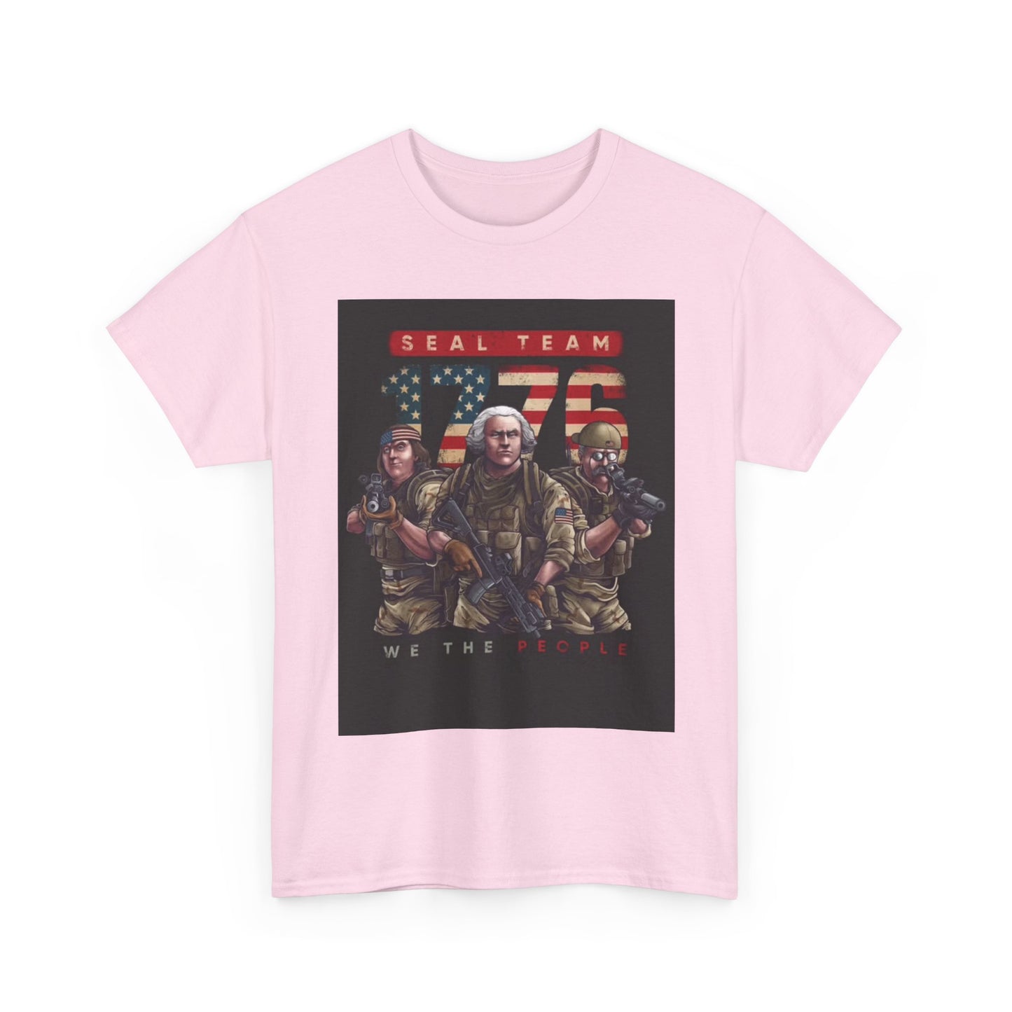 Navy Seals Team Tshirt 1776 America July 4th Flag Unisex Heavy Cotton Tee
