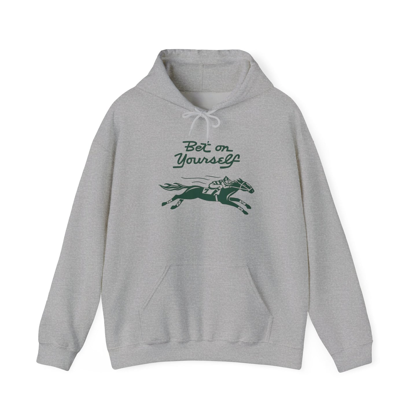 Bet On Yourself Horse Racing Graphic Hoodie Unisex Heavy Blend Hooded Sweatshirt