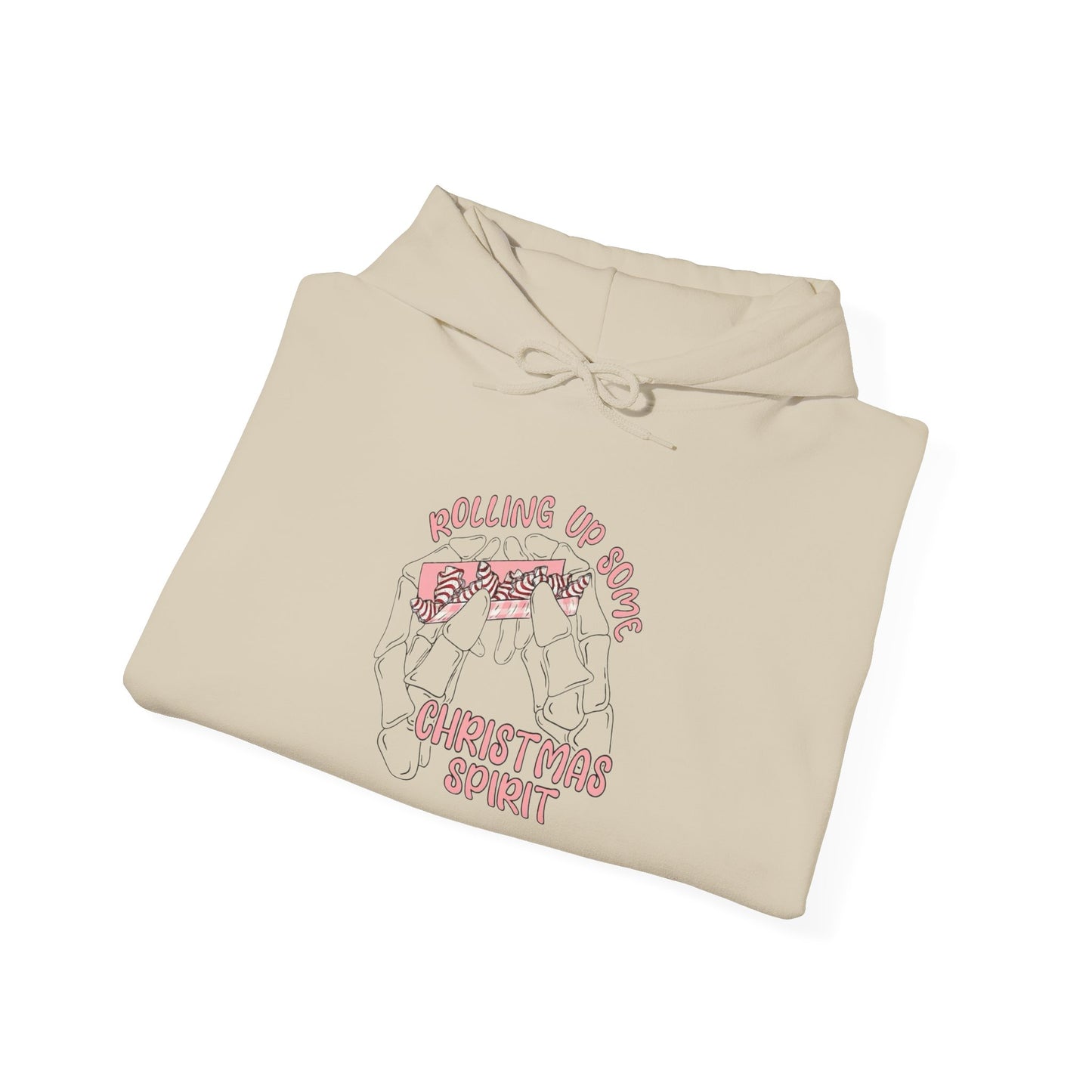 Rolling Up Christmas Spirit Funny Graphic Hoodie Heavy Blend™ Hooded Sweatshirt
