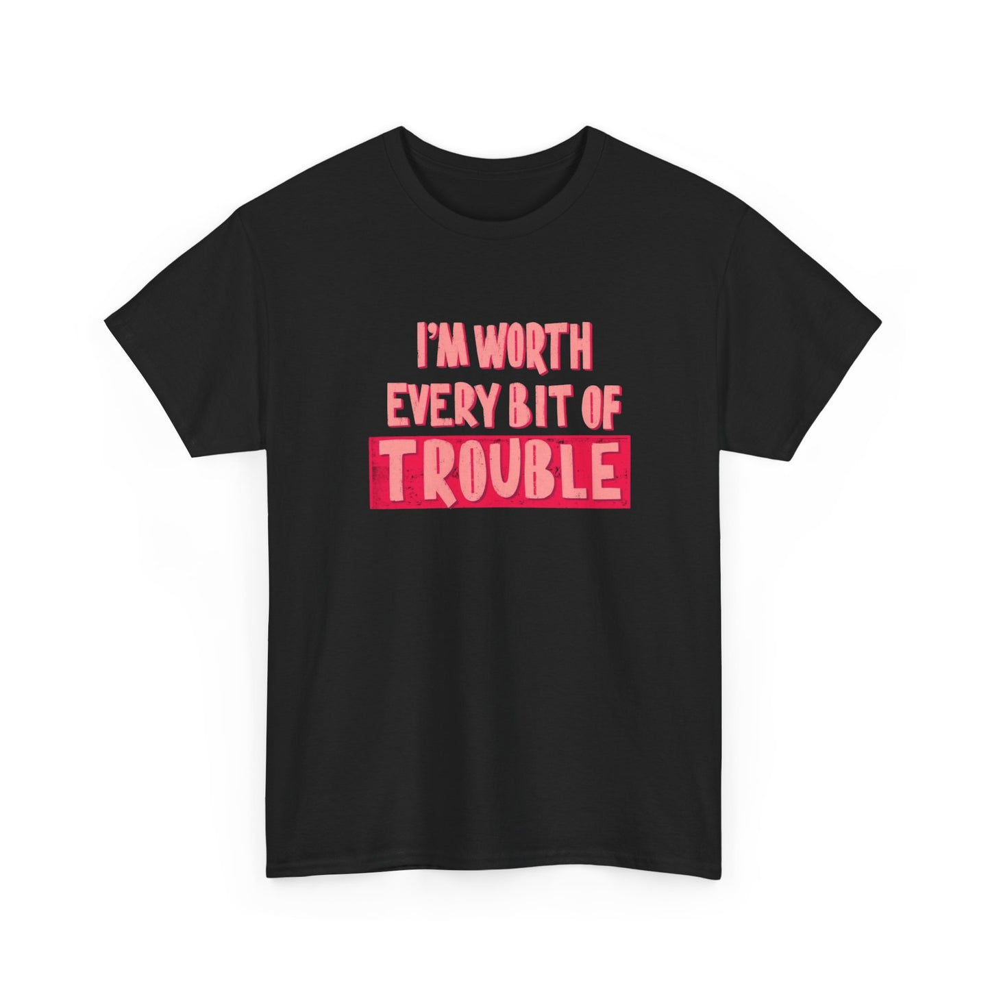 Im Worth Every Bit Of Trouble Graphic T Shirt Unisex Heavy Cotton Tee Gift