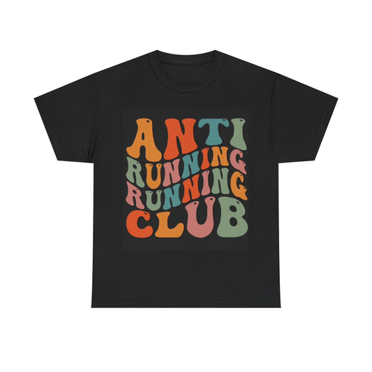 Anti Running Club Shirt Gym Gear Weight Lifting Training Unisex Heavy Cotton Tee