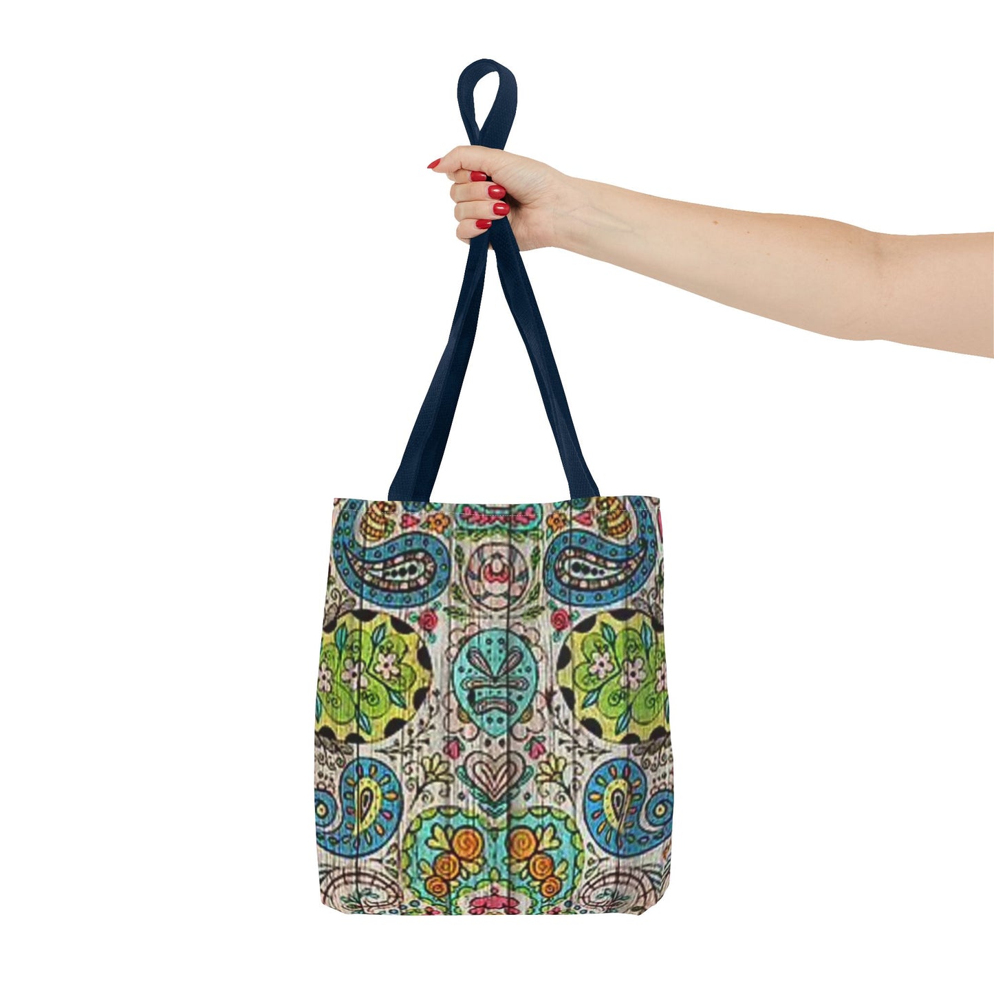 Multi Paisley Green Blue Tan Color BRAND NEW MODERN Tote Bag (AOP)