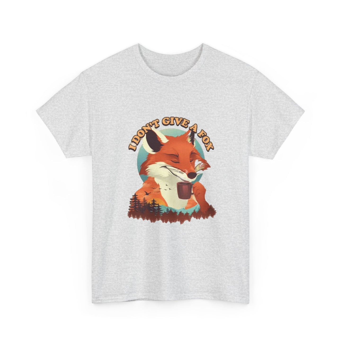 I Dont Give A Fox Shirt Funny Animal Graphic Jokes Comedy Gift Unisex Heavy