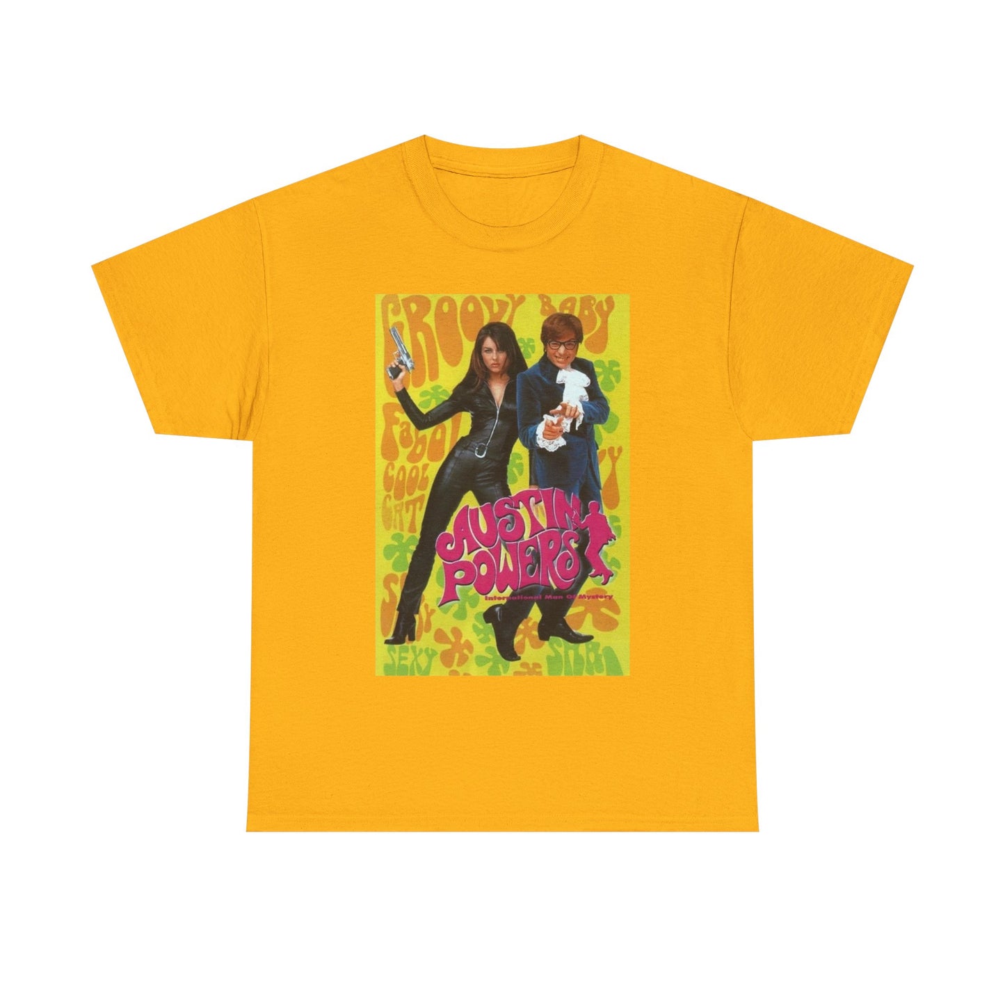Austin Powers Groovy Baby Shirt Vintage Poster Unisex Heavy Cotton Tee