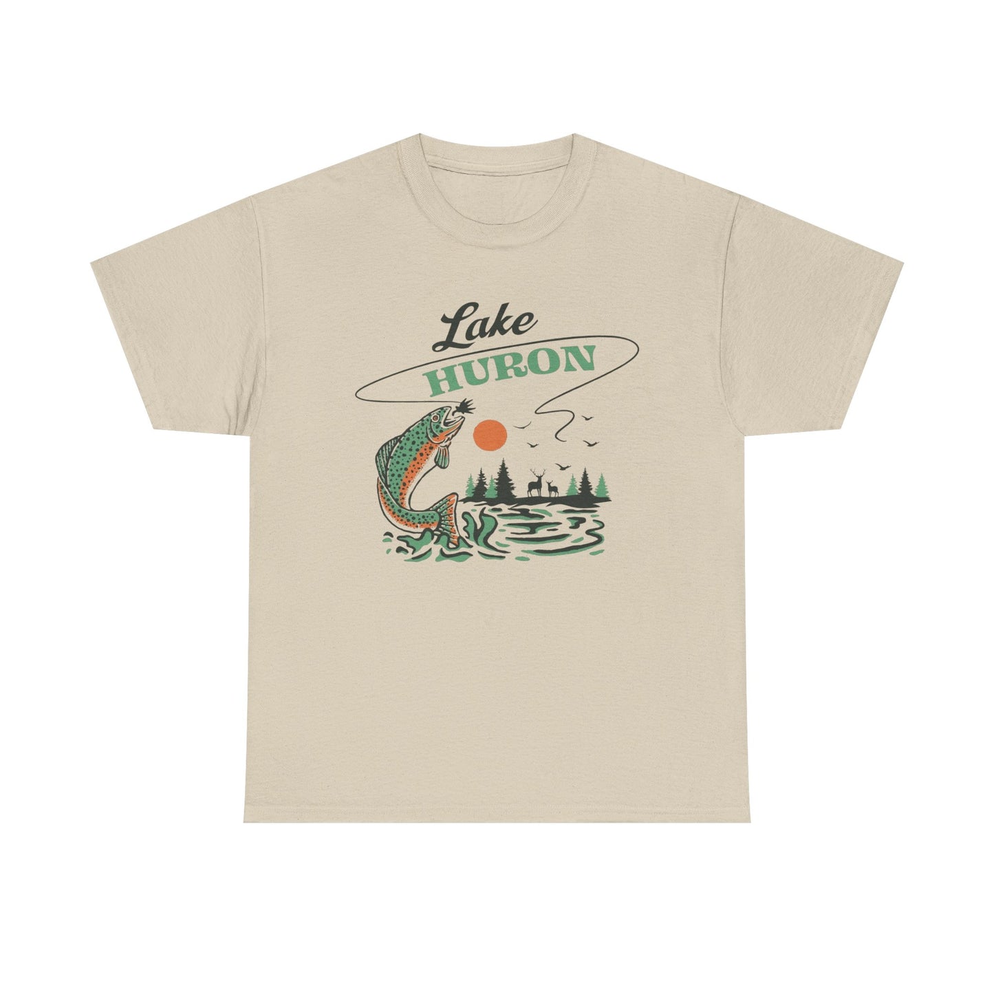 Lake Huron Graphic T Shirt Unisex Heavy Cotton Tee