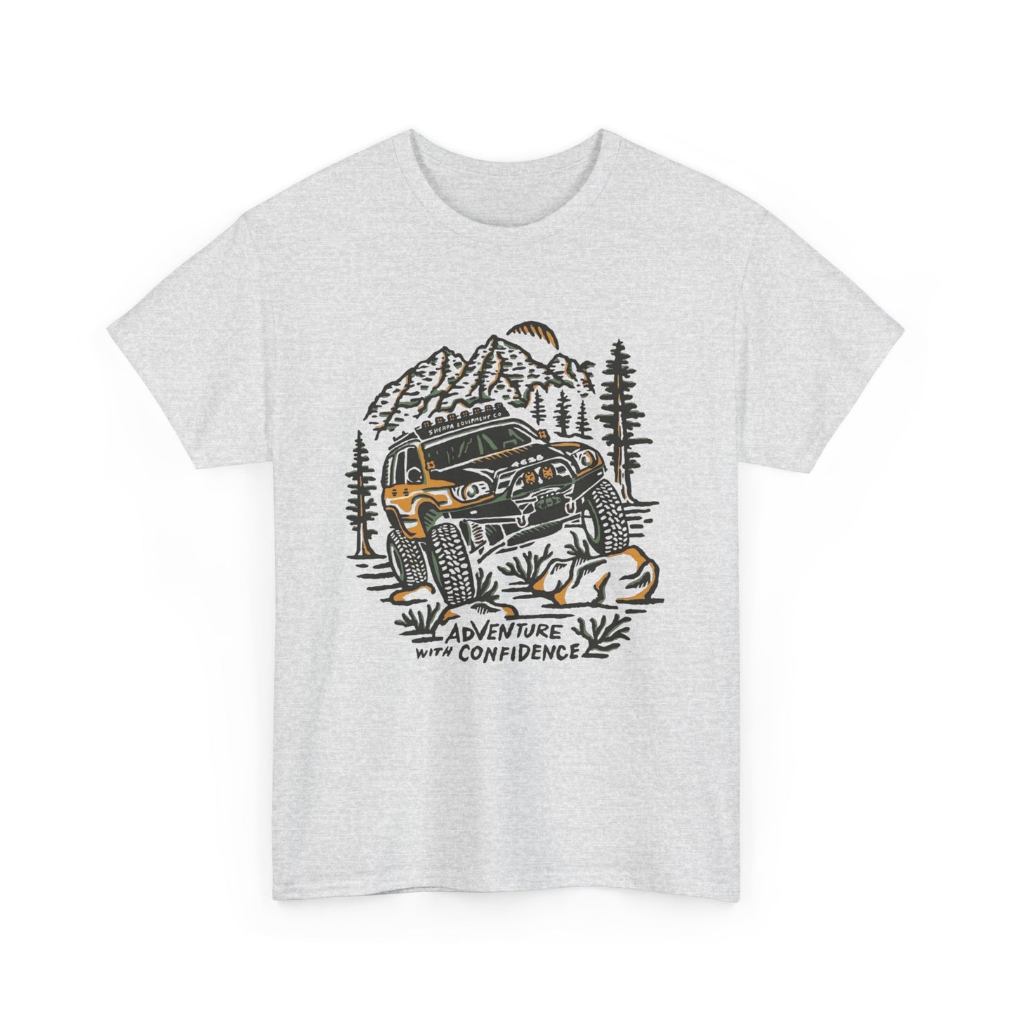 Adventure With Confidence Offroading Graphic T Shirt Unisex Heavy Cotton Tee