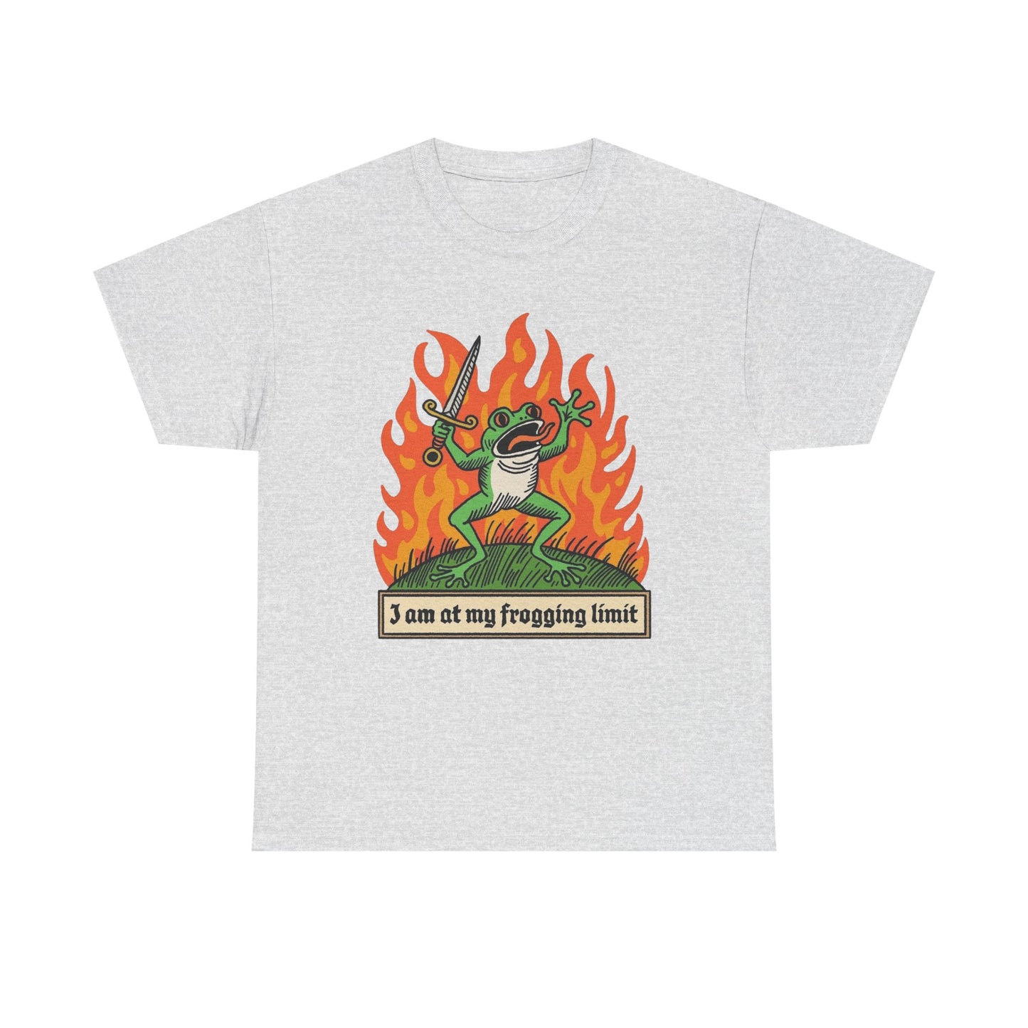 Im At My Frogging Limit Funny Graphic T Shirt Unisex Heavy Cotton Tee