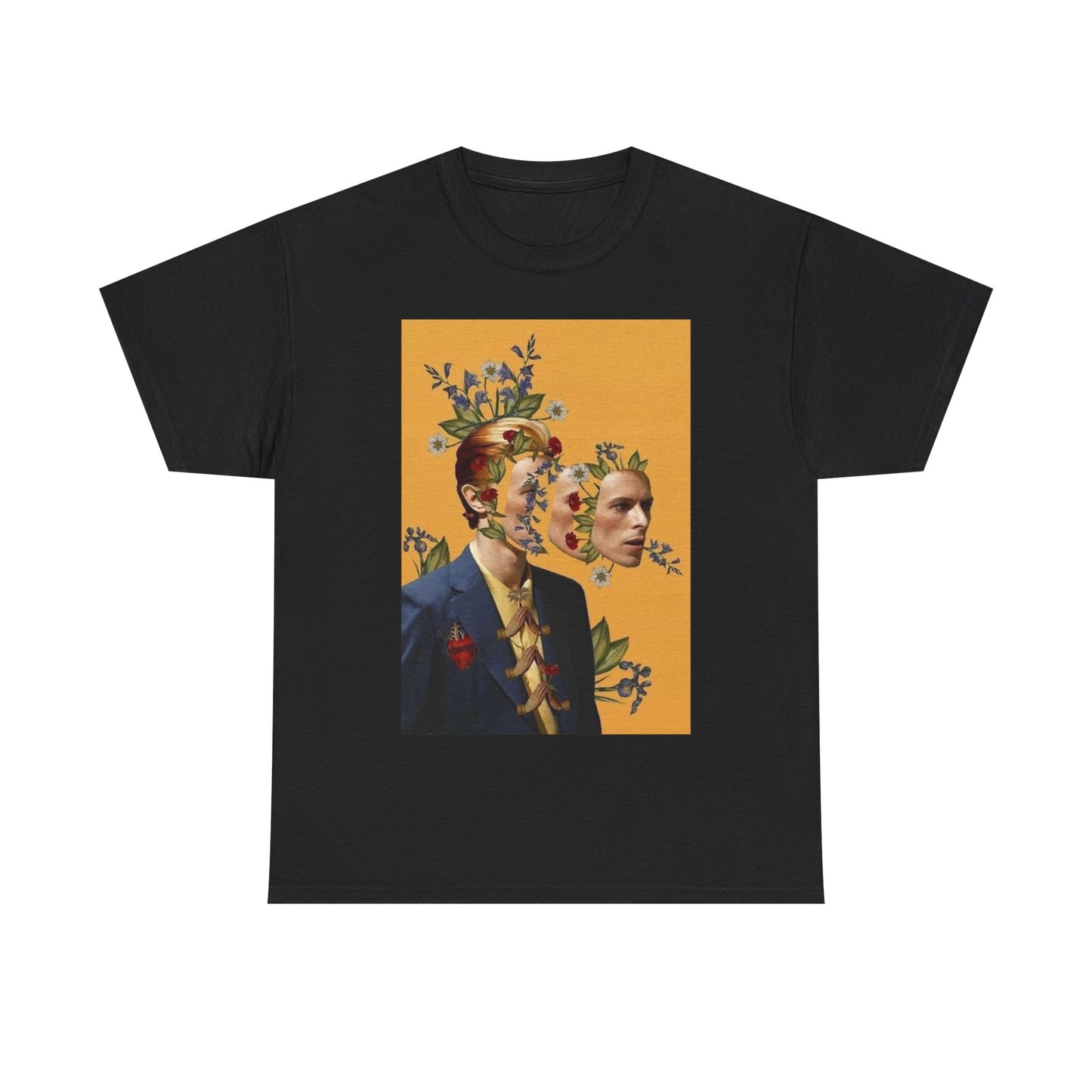 David Bowie Tshirt Vintage Flower art graphic retro Unisex Heavy Cotton Tee
