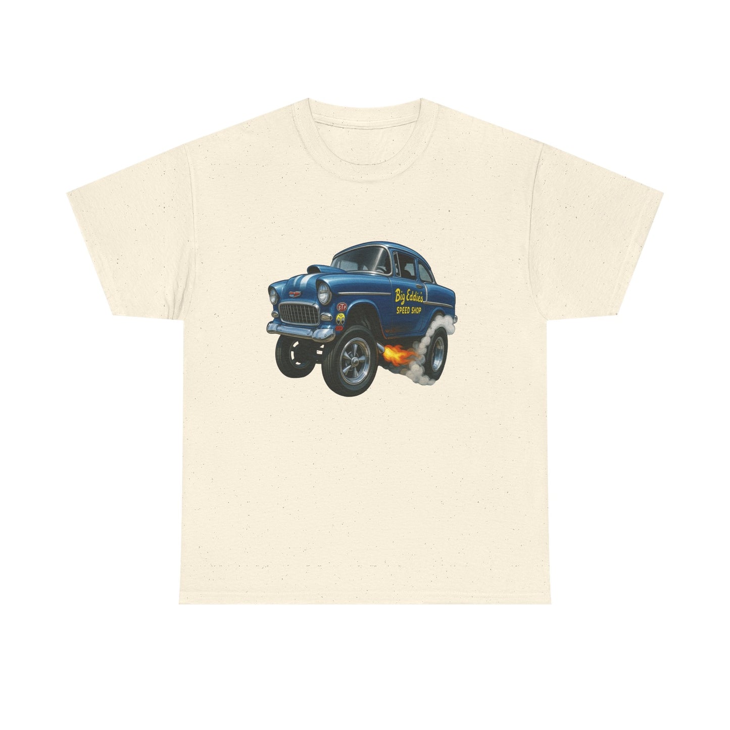 55 Chevy Hotrod Gasser Speed shop Graphic T Shirt Unisex Heavy Cotton Tee NEW