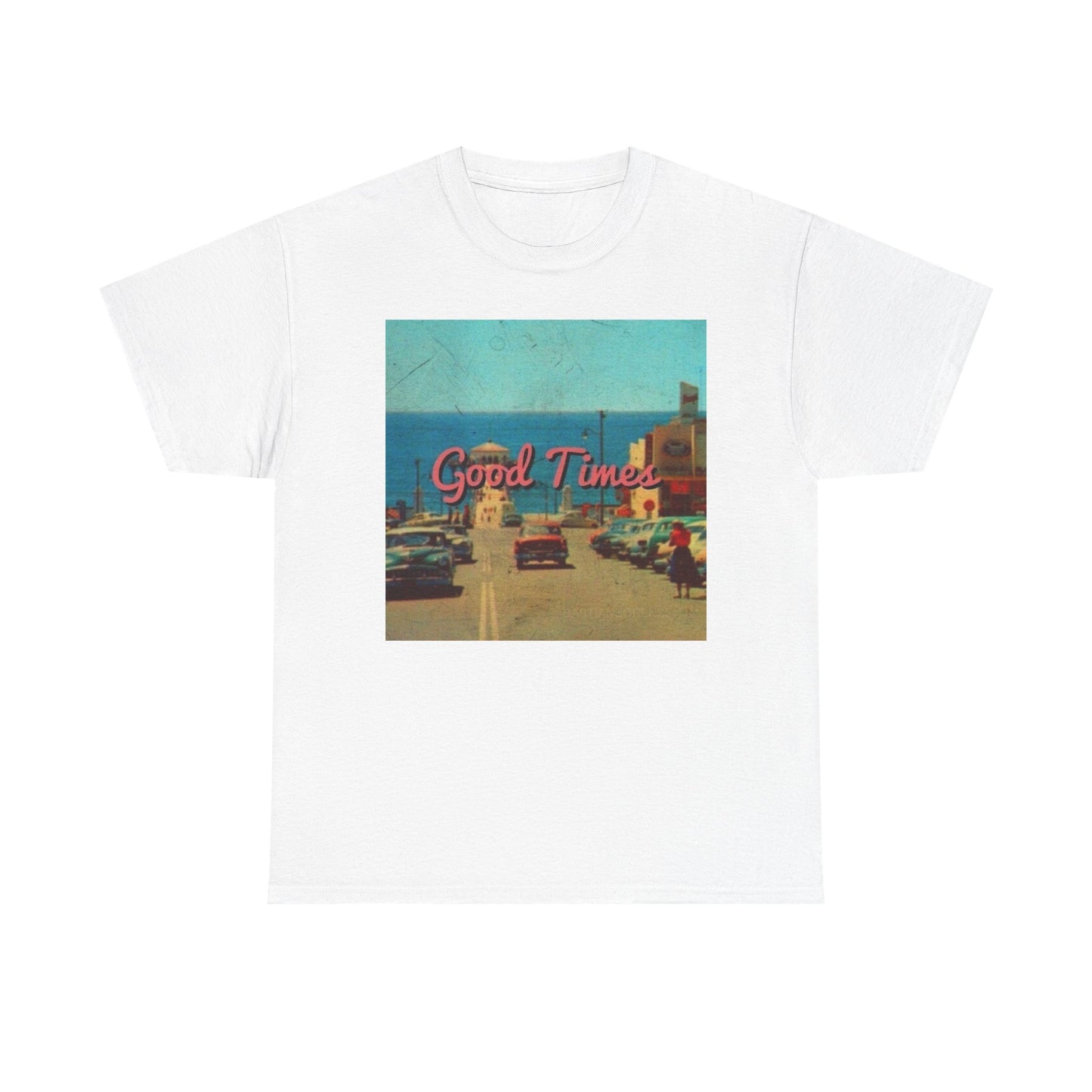 Good Times Beach Graphic T Shirt Unisex Heavy Cotton Tee Gift