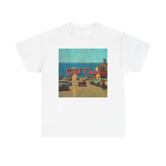 Good Times Beach Graphic T Shirt Unisex Heavy Cotton Tee Gift
