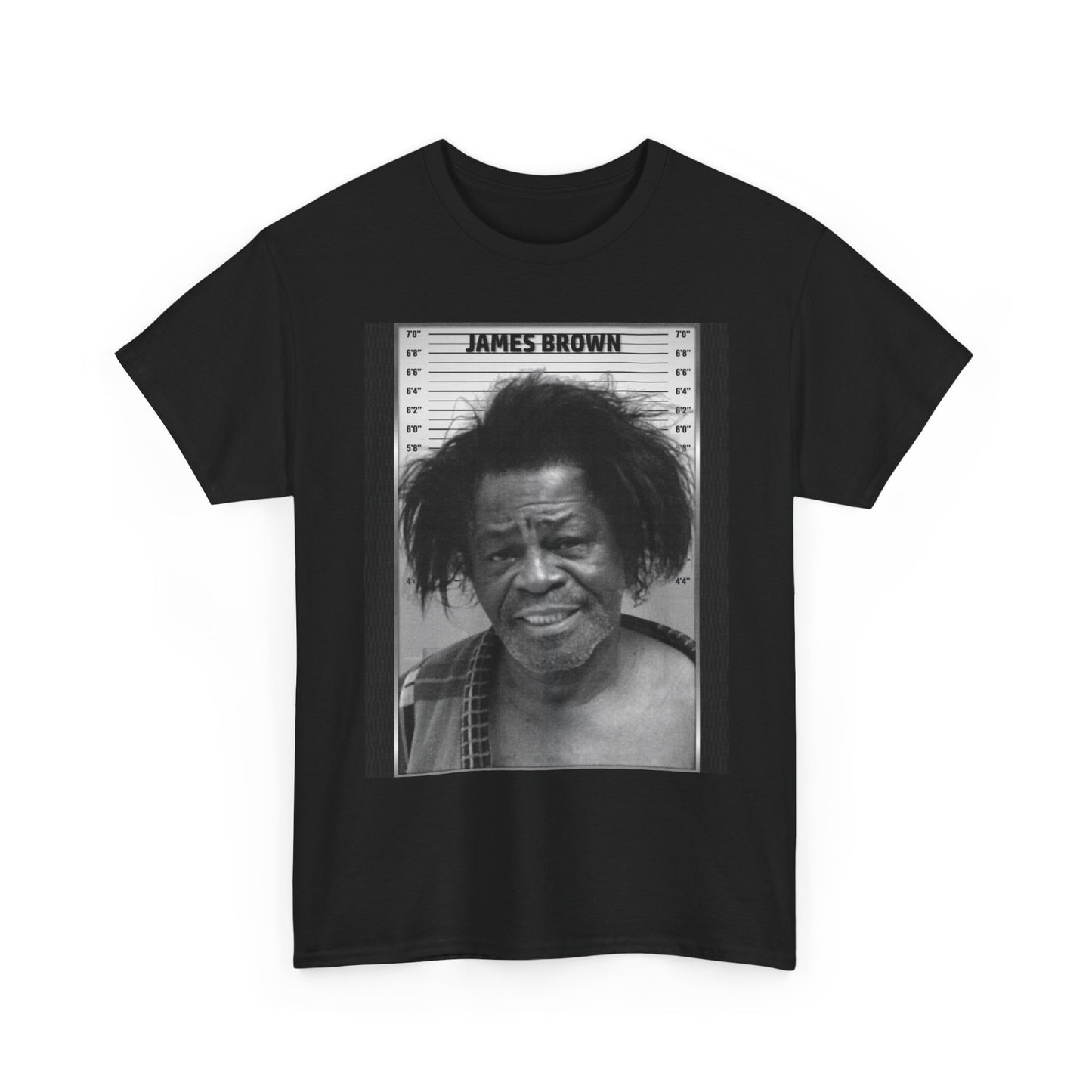 James Brown Tshirt Vintage Concert The Godfather Unisex Heavy Cotton Tee Mugshot