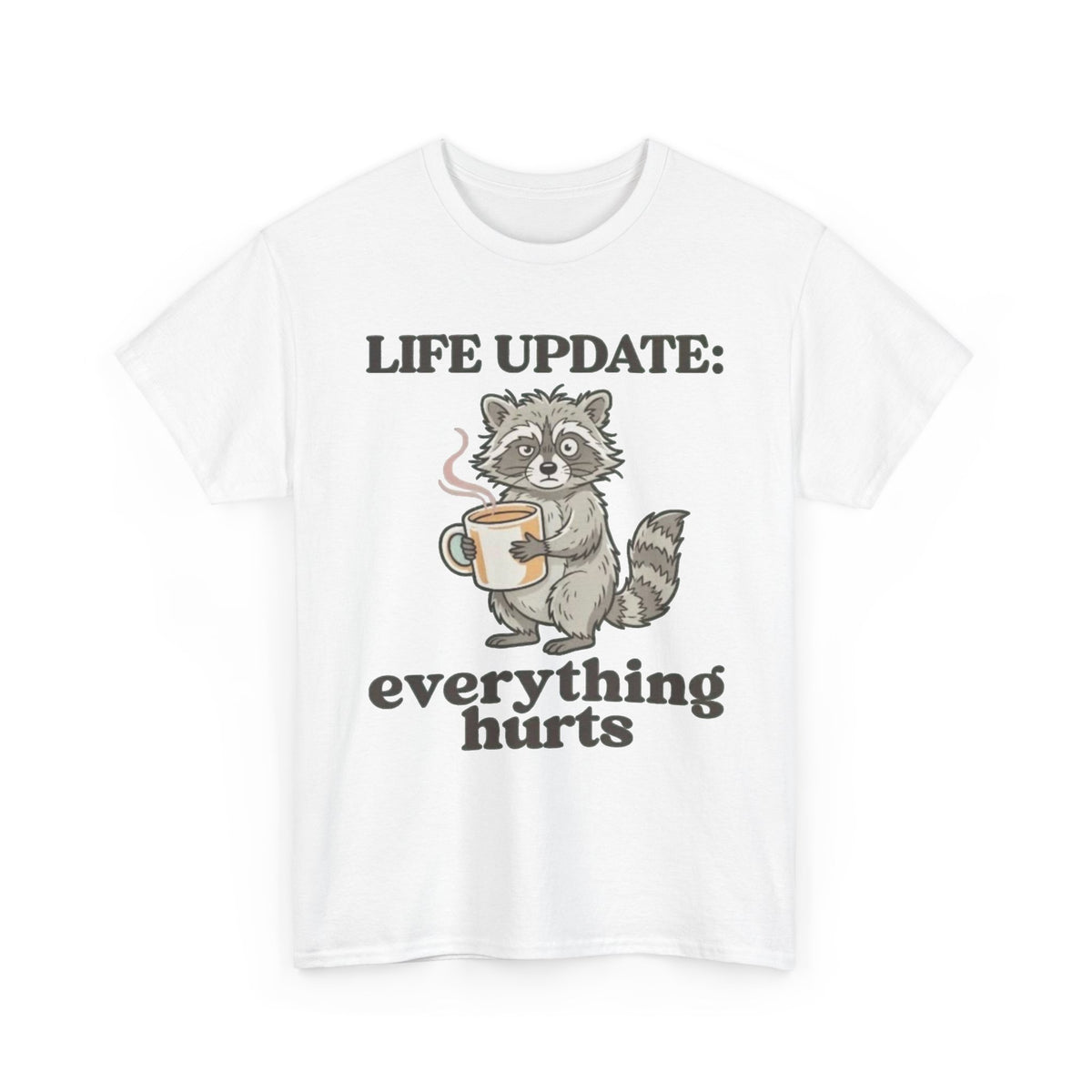 Life Update Everything Hurts Raccoon Tee Men's Graphic Tee