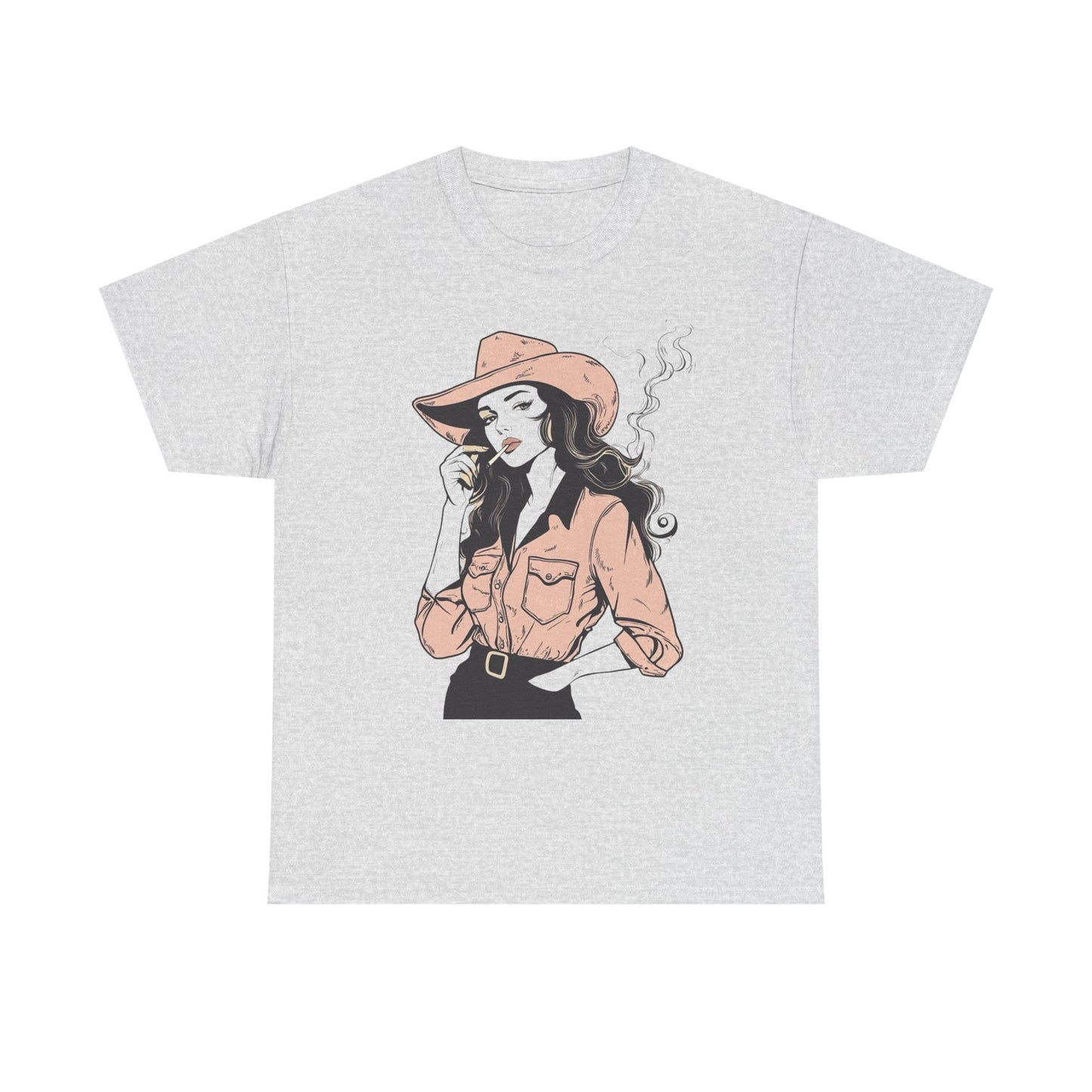 Cowgirl Smoking Vintage Graphic T-Shirt, Unisex Cotton Shirt