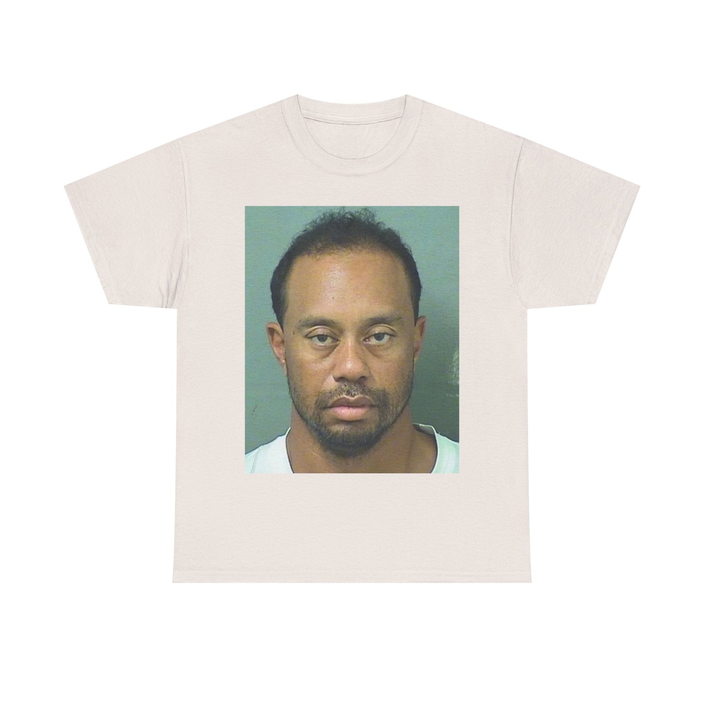 Tiger Woods Tshirt Funny Mugshot Golf Masters Golfing Unisex Heavy Cotton Tee