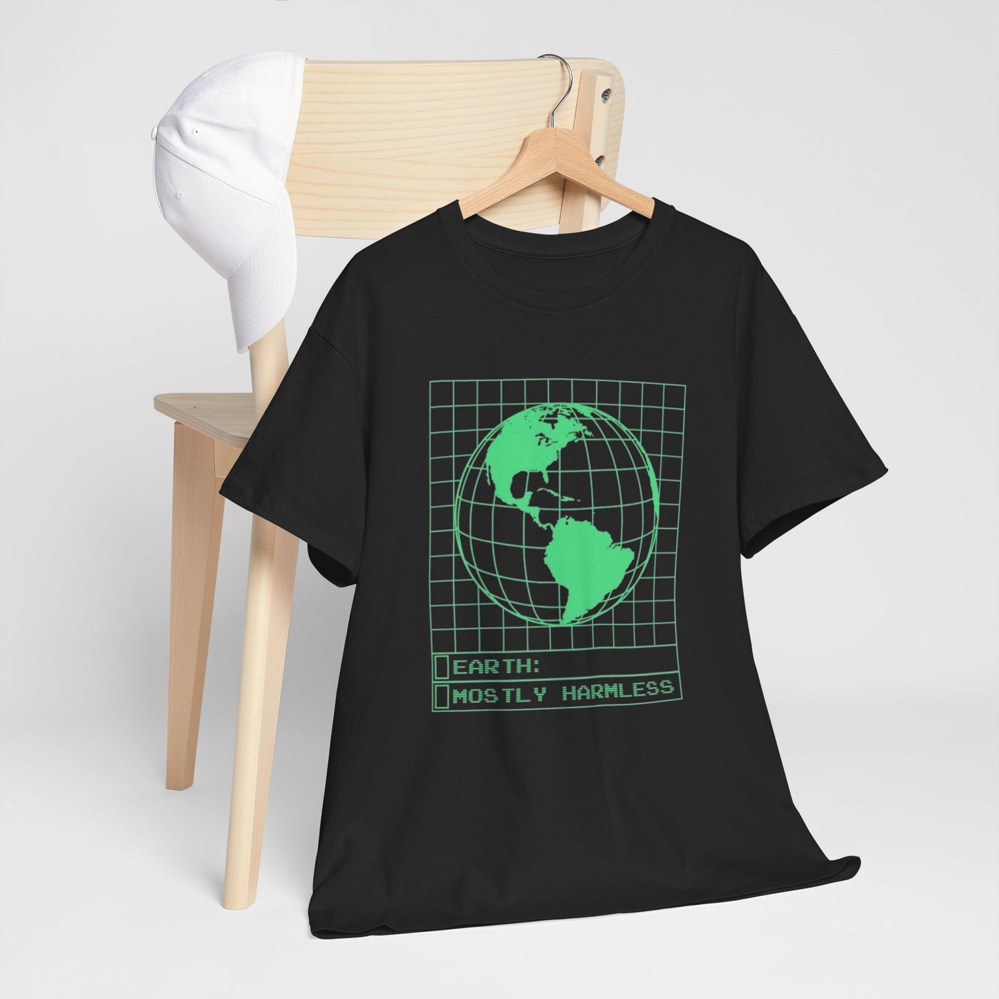 Earth Mostly Harmless Graphic T Shirt NEW ADULT Unisex Heavy Cotton Tee