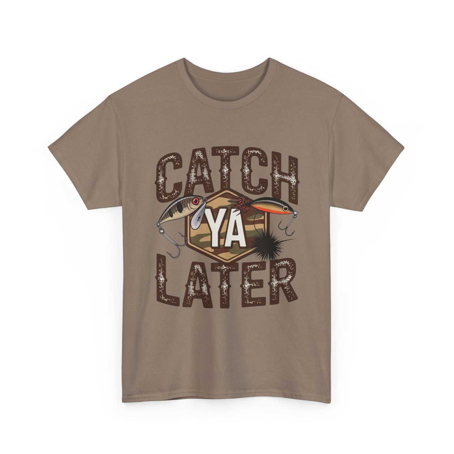 Catch Ya Later Fishing Graphic T Shirt Unisex Heavy Cotton Tee Gift