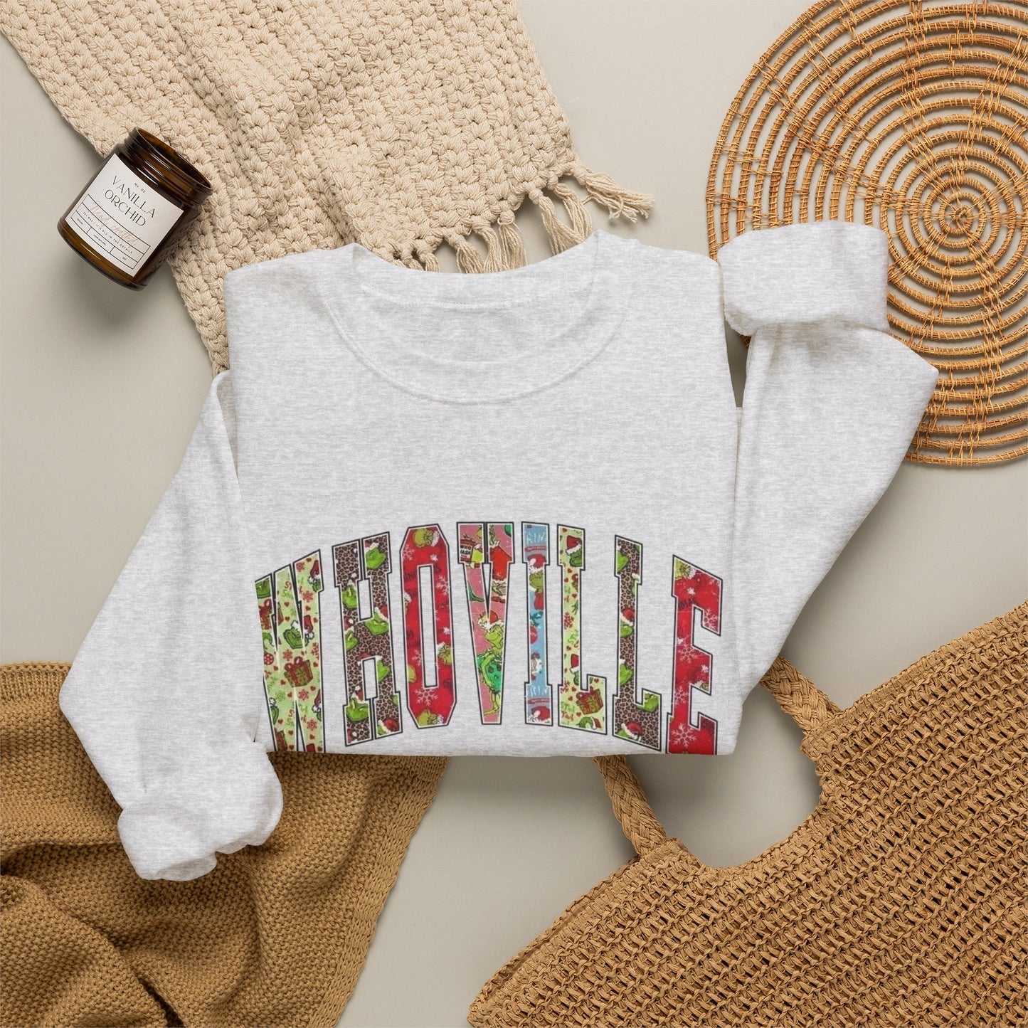 Whoville Graphic Grinch Christmas Sweater NEW Heavy Blend™ Crewneck Sweatshirt