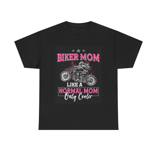 Biker Mom Graphic T Shirt Motorcycles Unisex Heavy Cotton Tee