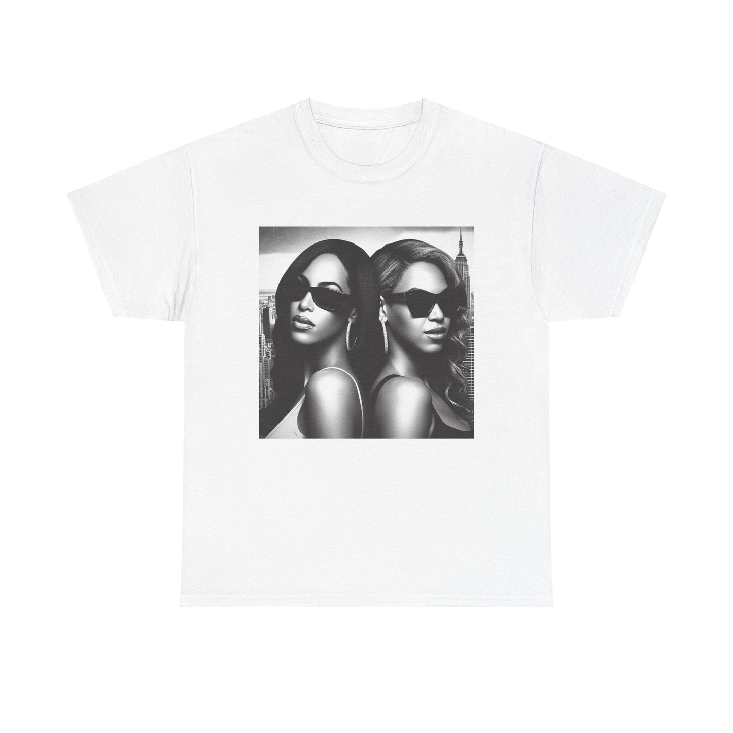 Aaliyah and Beyonce Tshirt Retro Hip Hop Graphic Vintage Unisex Heavy Cotton Tee