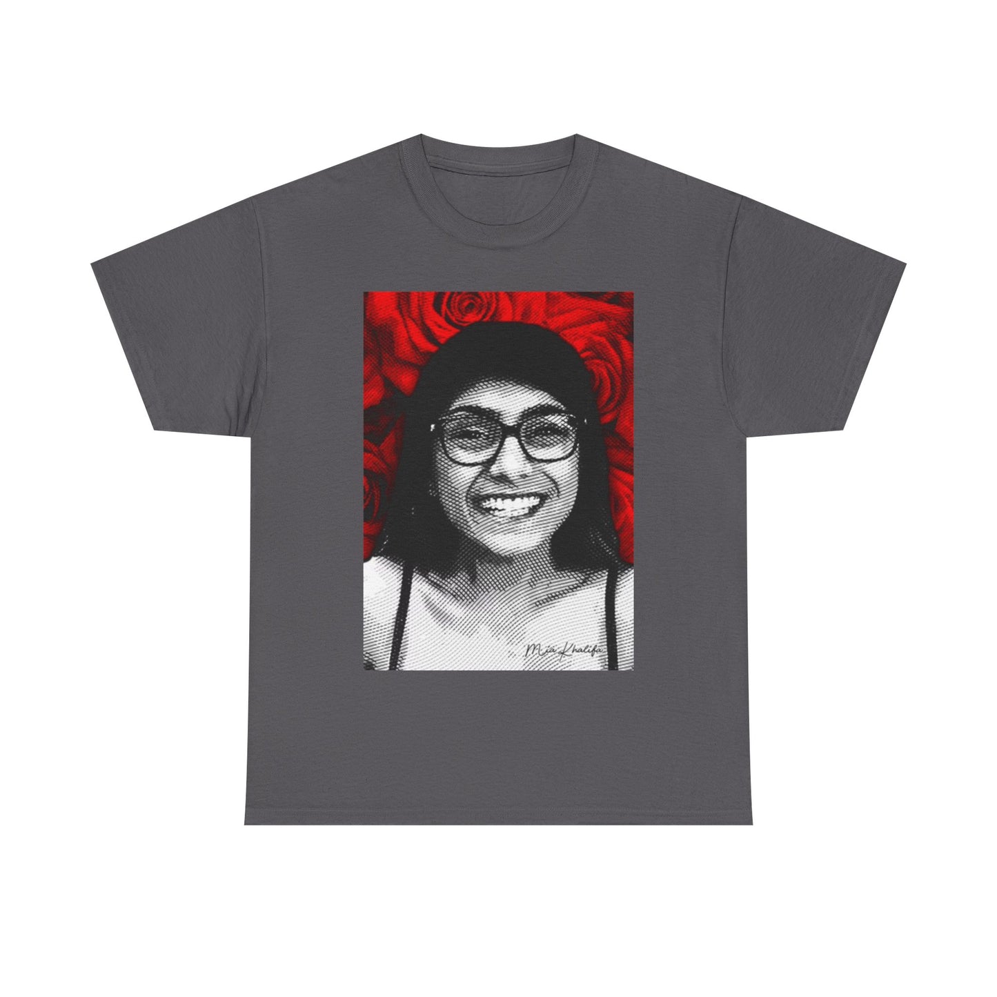 Mia Khalifa Shirt Funny Gift Roses Onlyfans Joke Unisex Heavy Cotton Tee