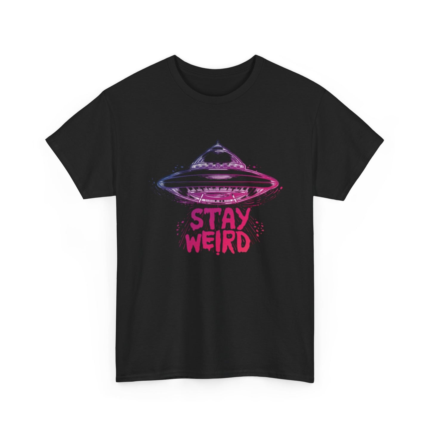 Stay Weird Aliens T Shirt Graphic Unisex Heavy Cotton Tee NEW GIFT