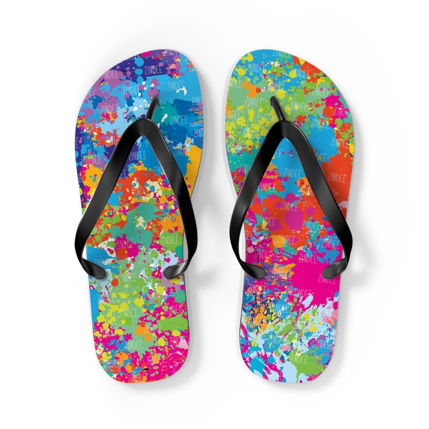Paint Splatter Flip Flops, Sandals Slides, Summer Footwear, Brand New
