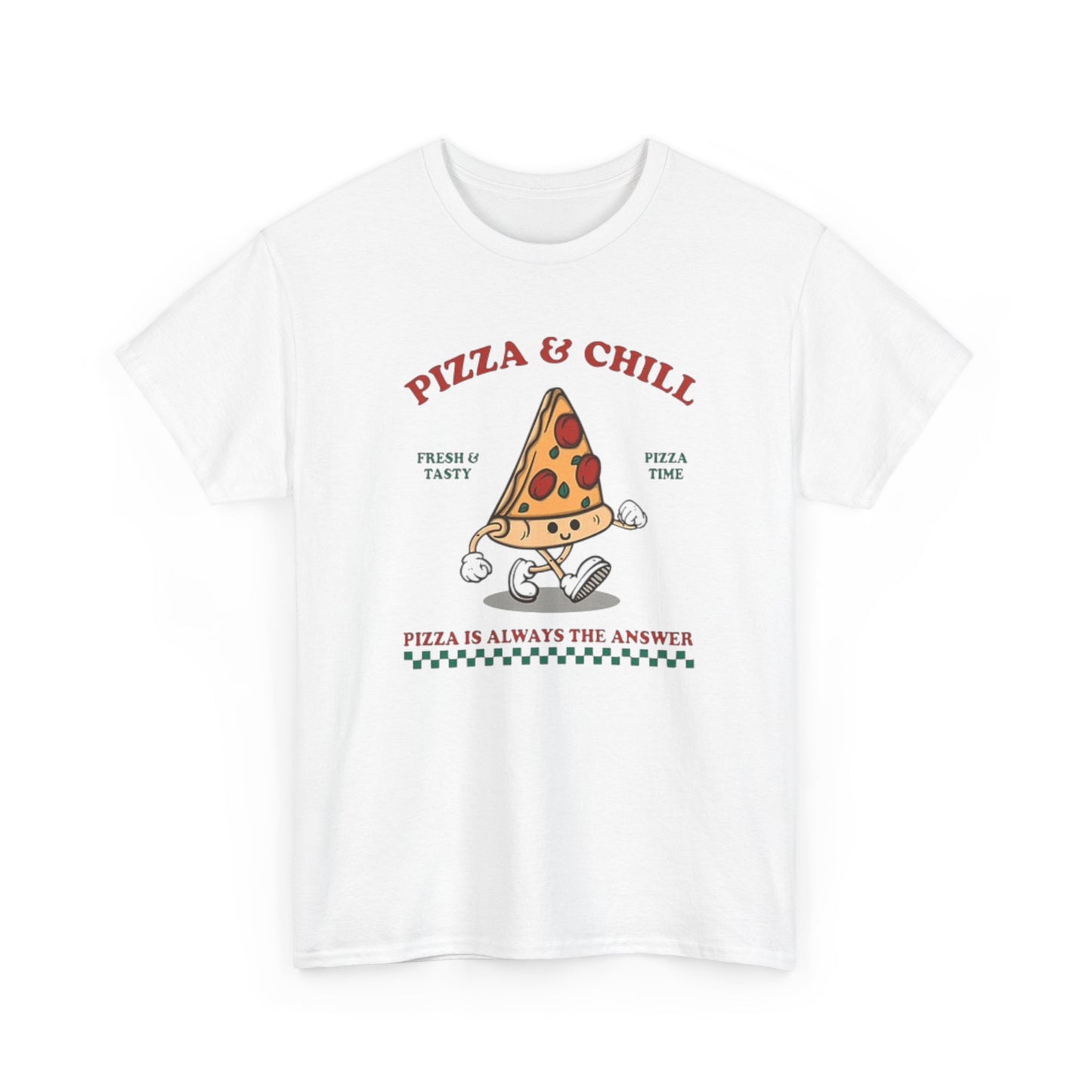 Pizza And Chill Graphic T Shirt Pizza Party Unisex Heavy Cotton Tee