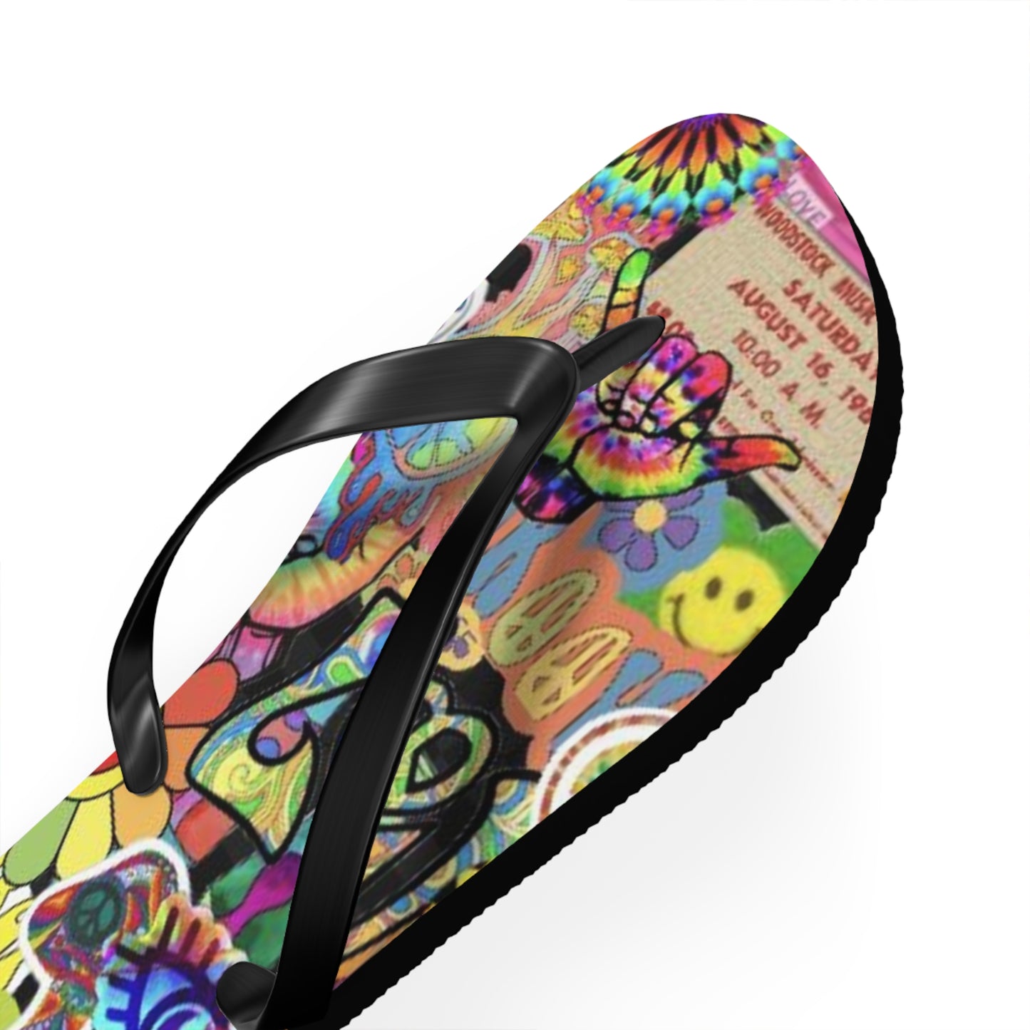Hippy Trippy Vibes Beach Sandals, Slides for Summer, Flip Flops, Water Resistant