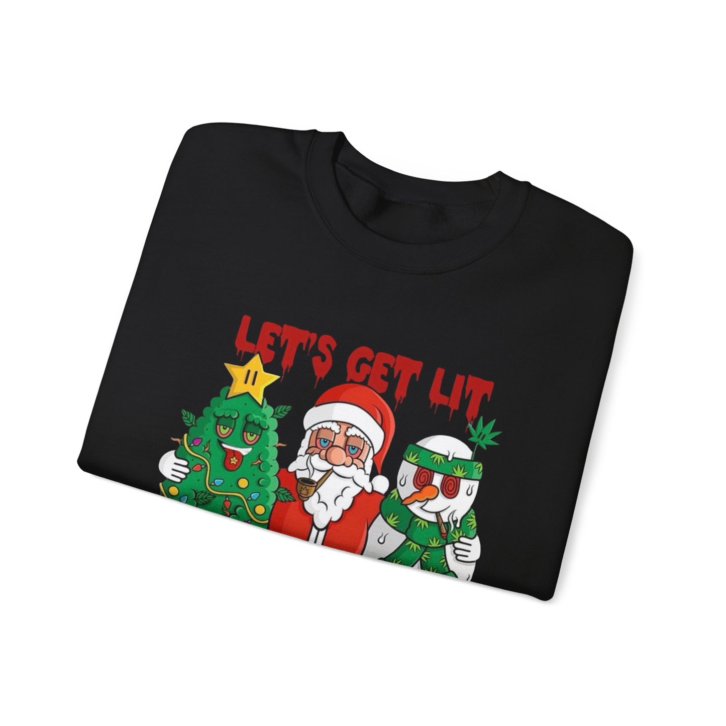 Lets Get Lit Santa Christmas Sweater NEW Unisex Heavy Blend™ Crewneck Sweatshirt