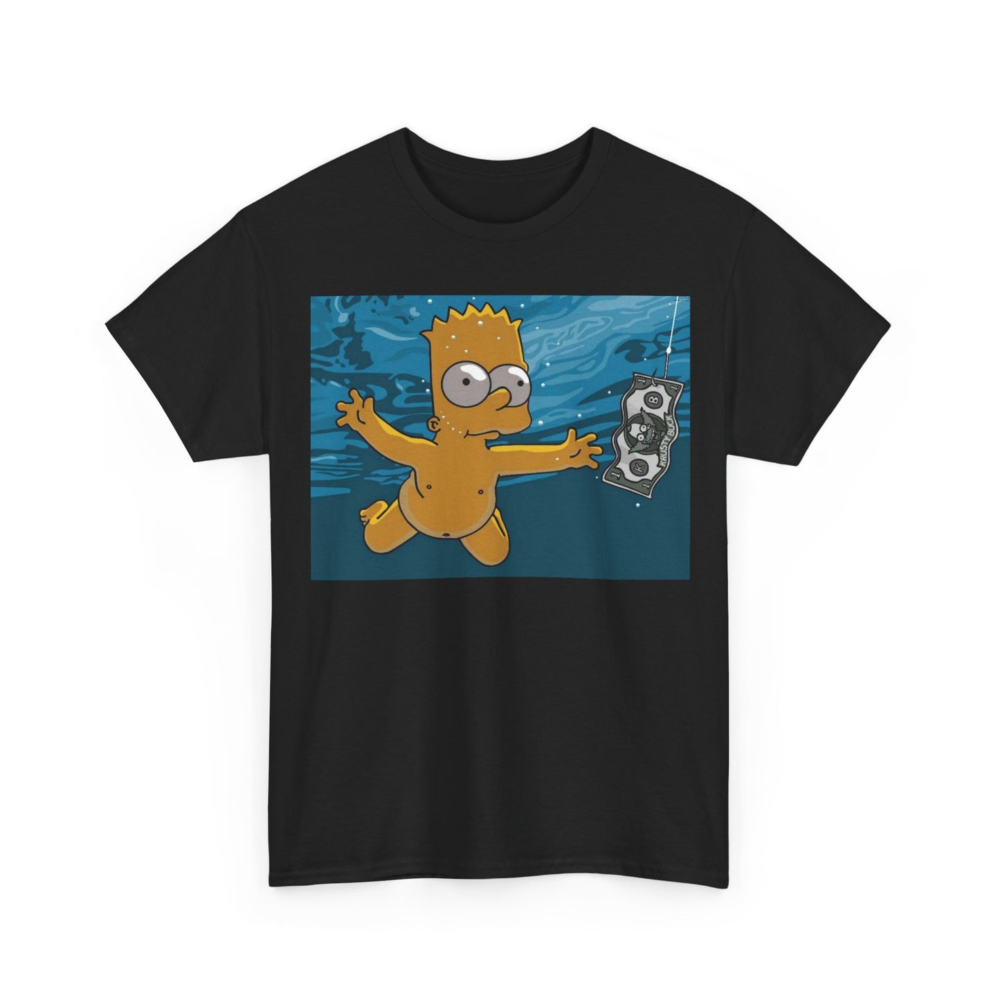 Simpsons T-shirt vintage nirvana retro art funny graphic Unisex Heavy Cotton Tee