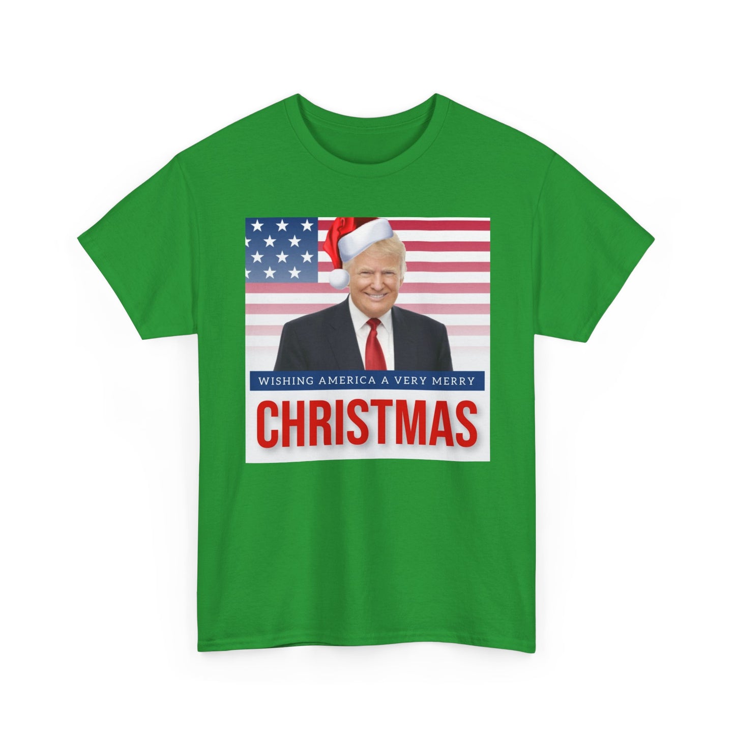 Trump Merry Christmas T Shirt Funny Holidays Graphic Unisex American Flag