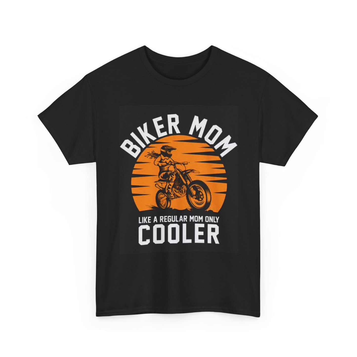 Biker Mom Graphic T Shirt Retro Funny Motorcycles Unisex Heavy Cotton Tee