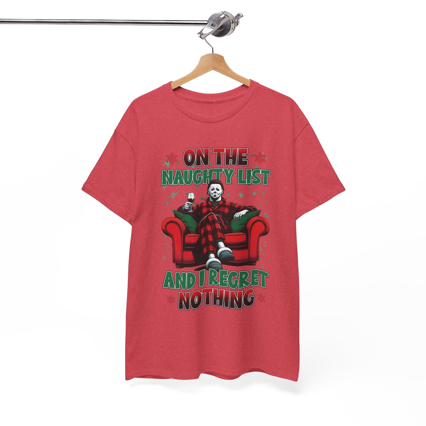 On The Naughty List Funny Christmas Graphic T Shirt NEW ADULT Tee
