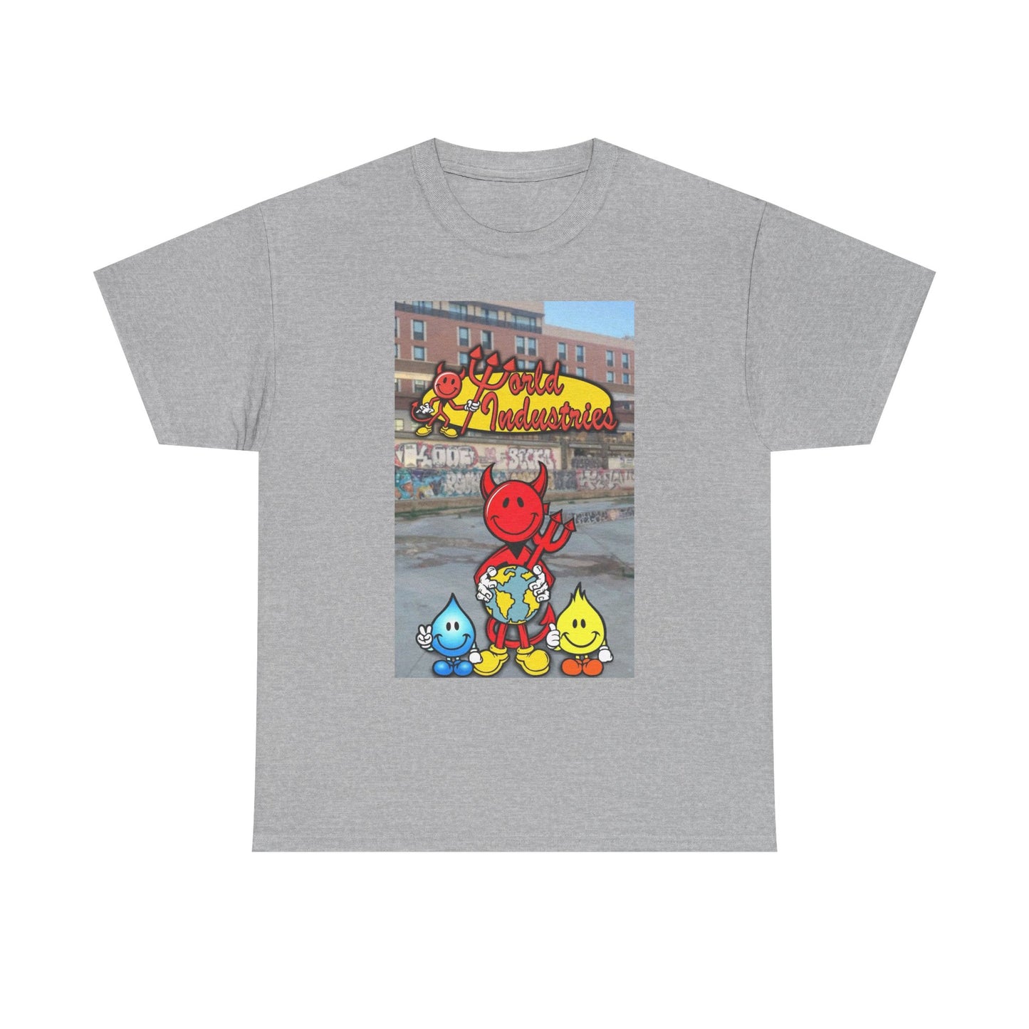 World Industries Graphic T Shirt Vintage Skateboarding Unisex Heavy Cotton Tee 1