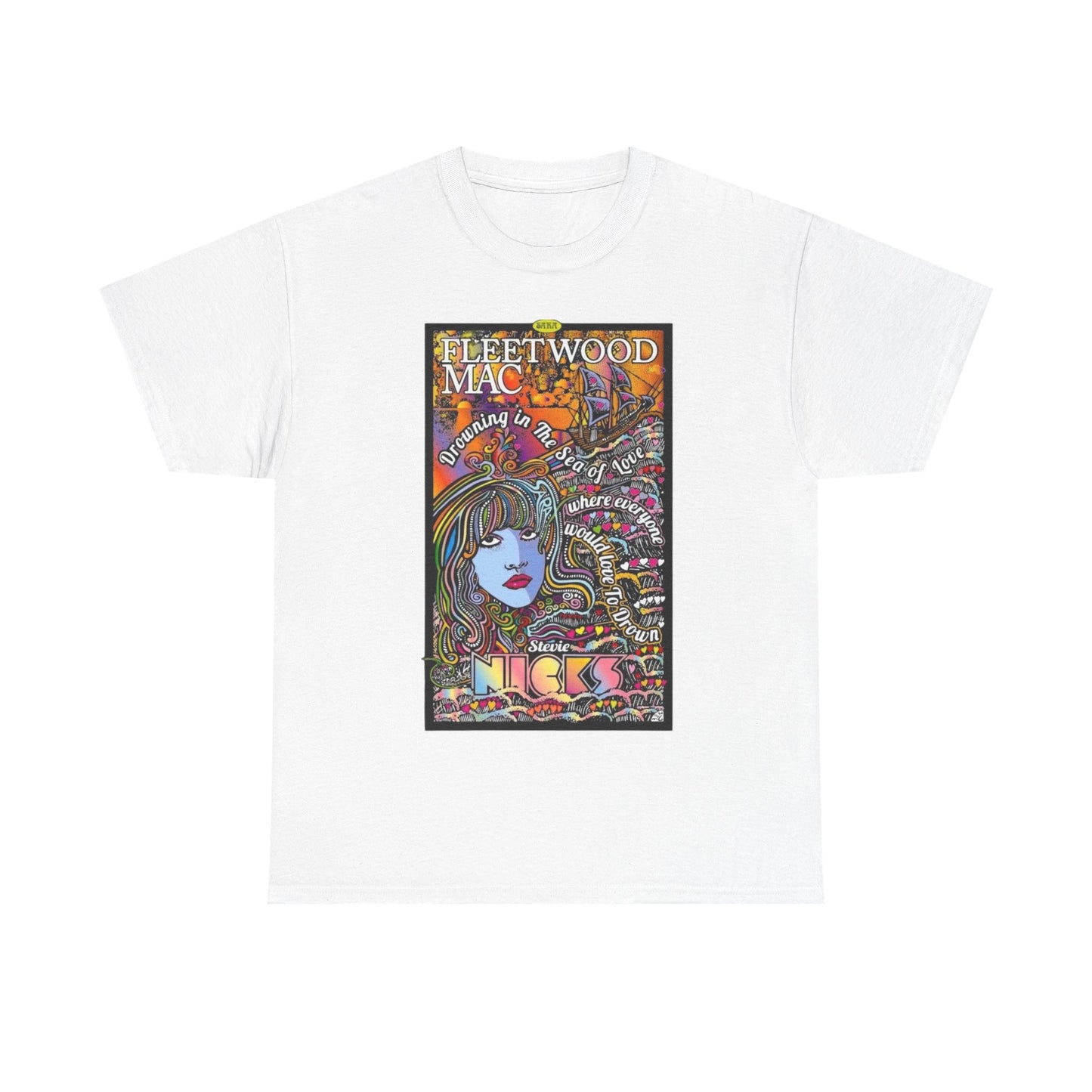 Fleetwood Mac T-shirt graphic vintage art 70s Unisex Heavy Cotton Tee