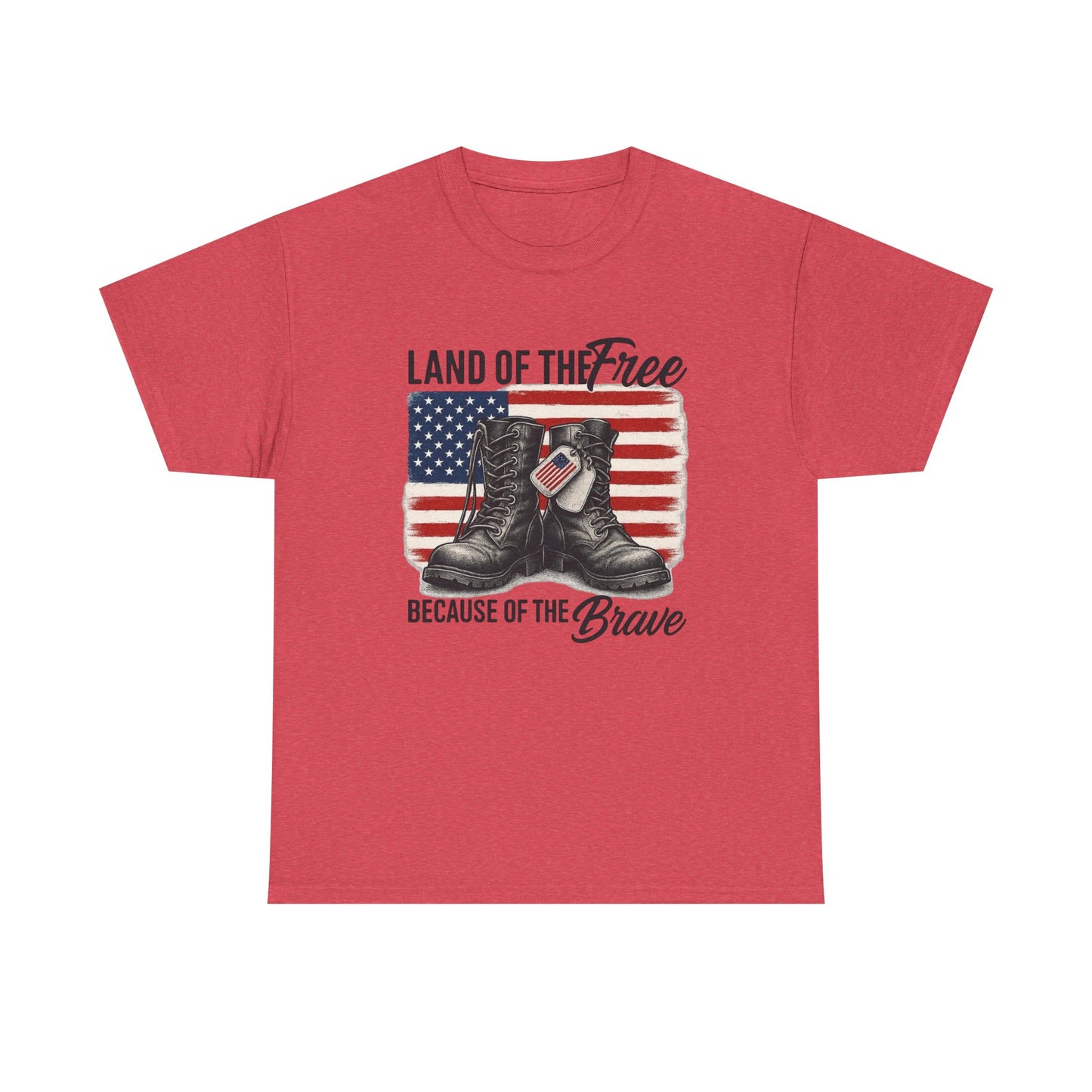 Land Of The Free Because Of The Brave USA Graphic T Shirt NEW ADULT Tee