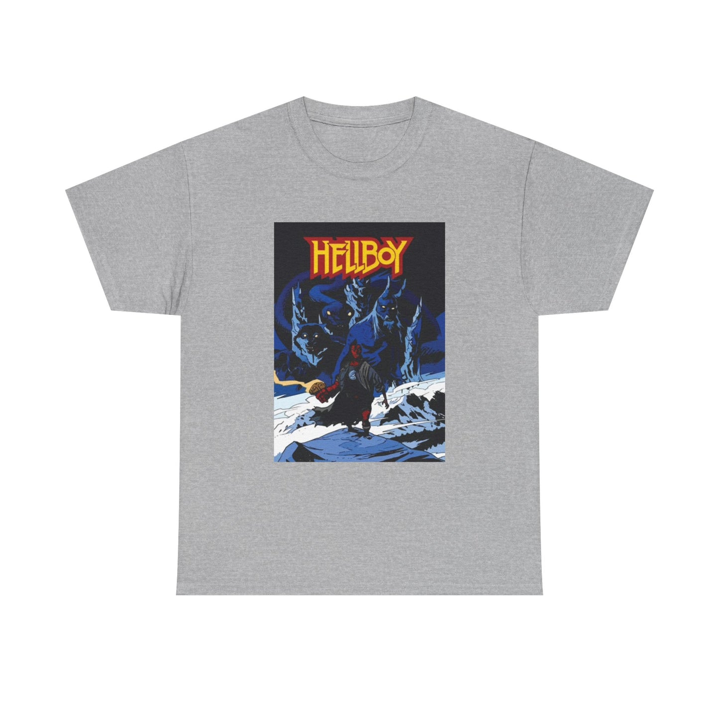 Hellboy Movie Poster Shirt Retro Cartoon Graphic Unisex Heavy Cotton Tee